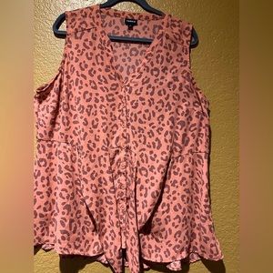 Torrid Leopard Georgette Peplum Top